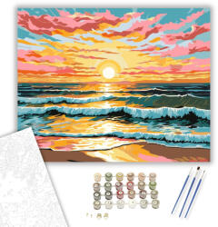  Naplemente Tengerparti Harmóniája - számfestő készlet - 40×50 cm (Keretre feszítve)