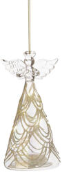 Bizzotto Set 6 ornamente Inger brad Craciun sticla irizata sclipici auriu Prism Ø6, 1x13, 2h (0976138)