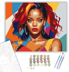 Híres Énekesnő Színes Portré - számfestő készlet - 40×50 cm (Keretre feszítve)