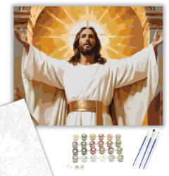 Számfestő Feltámadó Jézus - számfestő készlet - 40×50 cm (Keretre feszítve) (crea6429-40X50-KF)