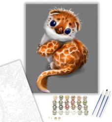 Számfestő Édes kisállat - számfestő készlet - 40×50 cm (Keretre feszítve) (crea173-40X50-KF)