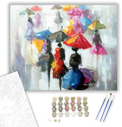 Számfestő Színes Hölgyek - számfestő készlet - 40×50 cm (Keretre feszítve) (tarab018-40X50-KF)