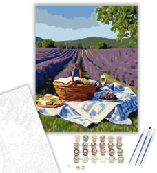 Számfestő Romantikus Piknik a Levendulamezőn - számfestő készlet - 40×50 cm (Keretre feszítve) (crea5824-40X50-KF)