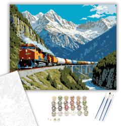  Hegyi Expressz - számfestő készlet - 40×50 cm (Keretre feszítve)