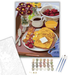 Számfestő Reggeli csendélet - számfestő készlet - 40×50 cm (Keretre feszítve) (crea1218-40X50-KF)