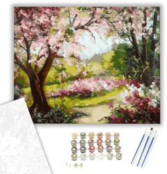 Számfestő Cseresznye fa az erdőben - számfestő készlet - 40×50 cm (Keretre feszítve) (crea1194-40X50-KF)