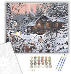 Számfestő Havas Otthon 2 - számfestő készlet - 40×50 cm (Keretre feszítve) (6724-40X50-KF)