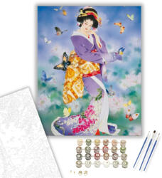  Japán Klasszikus Énekes - számfestő készlet - 40×50 cm (Keretre feszítve)