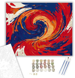  Tüzes Kék és Vörös Örvény - számfestő készlet - 40×50 cm (Keretre feszítve)