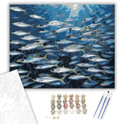  Szardíniaraj Spirálban - számfestő készlet - 40×50 cm (Keretre feszítve)