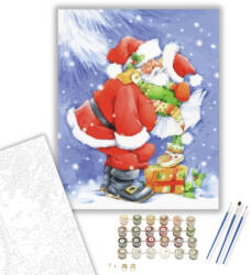  Karácsonyi ölelés - számfestő készlet - 40×50 cm (Keretre feszítve)