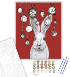  Időnyuszi - számfestő készlet - 40×50 cm (Keretre feszítve)