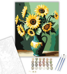 Számfestő Napraforgók Ragyogása - számfestő készlet - 40×50 cm (Keretre feszítve) (crea5327-40X50-KF)