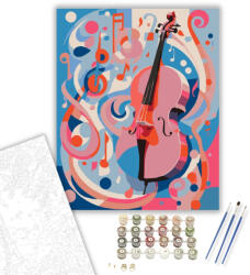 Számfestő Jazz Hangszerek Absztrakt Ábrázolása - számfestő készlet - 40×50 cm (Keretre feszítve) (crea7290-40X50-KF)