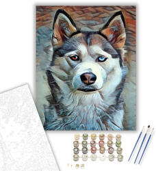 Számfestő Kutyus portré - számfestő készlet - 40×50 cm (Keretre feszítve) (crea390-40X50-KF)
