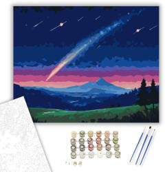  Csillagfényes Égbolt és Üstökös - számfestő készlet - 40×50 cm (Keretre feszítve)