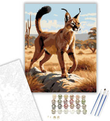  Karakal a Szavannán - számfestő készlet - 40×50 cm (Keretre feszítve)