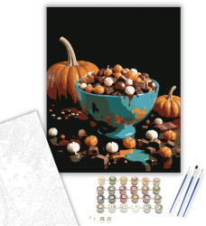 Számfestő Halloween édesség kavalkád - számfestő készlet - 40×50 cm (Keretre feszítve) (crea3072-40X50-KF)