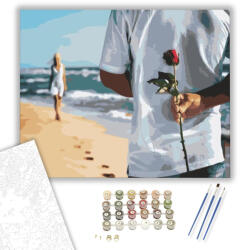  Romantikus gesztus - számfestő készlet - 40×50 cm (Keretre feszítve)