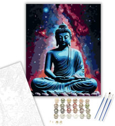  Kozmikus Buddha Meditációban - számfestő készlet - 40×50 cm (Keretre feszítve)