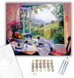  Pazar táj - számfestő készlet - 40×50 cm (Keretre feszítve)