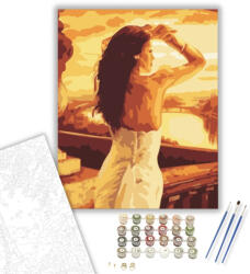  Csinos Nő - számfestő készlet - 40×50 cm (Keretre feszítve)