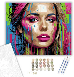  Neon Könnyek és Graffiti Textúrák - számfestő készlet - 40×50 cm (Keretre feszítve)