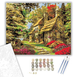  Ház a Természetben - számfestő készlet - 40×50 cm (Keretre feszítve)