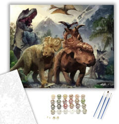 Számfestő Dinók - számfestő készlet - 40×50 cm (Keretre feszítve) (crea023-40X50-KF)