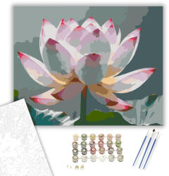 Számfestő Fehér Lótusz Nyugodt Háttérrel - számfestő készlet - 40×50 cm (Keretre feszítve) (crea6564-40X50-KF)