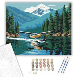  Hidroplán Felszállás Kék Tó Felett - számfestő készlet - 40×50 cm (Keretre feszítve)