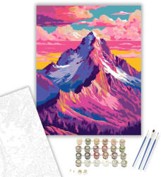  Neon Színű Hegység - számfestő készlet - 40×50 cm (Keretre feszítve)