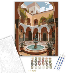 Számfestő Fez-i Riad Udvara - számfestő készlet - 40×50 cm (Keretre feszítve) (crea6996-40X50-KF)