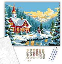 Számfestő Téli Ünnep Hangulata - számfestő készlet - 40×50 cm (Keretre feszítve) (crea5105-40X50-KF)