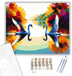  Tükröződés a Folyón - húsvéti számfestő készlet - 40×50 cm (Keretre feszítve)