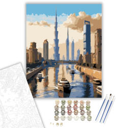Számfestő Kairó Modern Látképe a Nílus Folyóval - számfestő készlet - 40×50 cm (Keretre feszítve) (crea6966-40X50-KF)