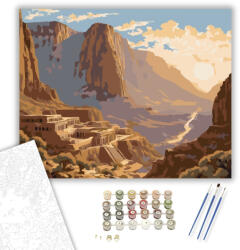  A Királyok Völgye Napkeltekor - számfestő készlet - 40×50 cm (Keretre feszítve)