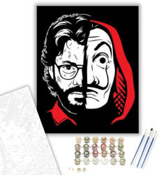  A maszk mögött - számfestő készlet - 40×50 cm (Keretre feszítve)