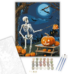  Szellemes Őszi Vigyázó - számfestő készlet - 40×50 cm (Keretre feszítve)