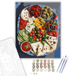 Számfestő Mediterrán Tál Grillezett Zöldségekkel - számfestő készlet - 40×50 cm (Keretre feszítve) (crea6250-40X50-KF)