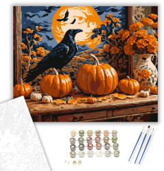  Holló és a telihold varázsa - számfestő készlet - 40×50 cm (Keretre feszítve)