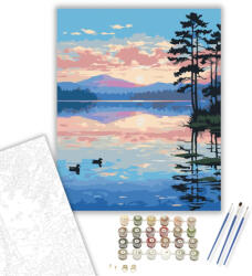  Napkelte a Tó Felett - számfestő készlet - 40×50 cm (Keretre feszítve)