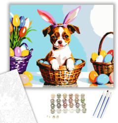  Márpedig Nyusz Vagyok - húsvéti számfestő készlet - 40×50 cm (Keretre feszítve)