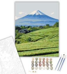 Számfestő Shizuoka Tea Mezők és Fuji Hegy - számfestő készlet - 40×50 cm (Keretre feszítve) (crea7003-40X50-KF)