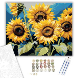  Napraforgók Tükröződése - számfestő készlet - 40×50 cm (Keretre feszítve)
