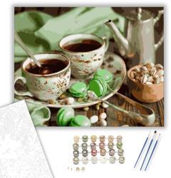  Hajnali kávé - számfestő készlet - 40×50 cm (Keretre feszítve)