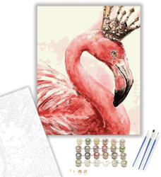 Számfestő Flamingók Királya - számfestő készlet - 40×50 cm (Keretre feszítve) (6611-40X50-KF)