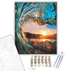 Számfestő Hullám a Naplementében - számfestő készlet - 40×50 cm (Keretre feszítve) (6680-40X50-KF)