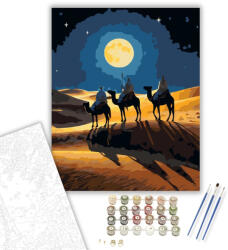 Számfestő A Három Bölcs a Sivatagban - számfestő készlet - 40×50 cm (Keretre feszítve) (crea6453-40X50-KF)