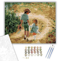 Számfestő Testvérpár - számfestő készlet - 40×50 cm (Keretre feszítve) (crea1038-40X50-KF)